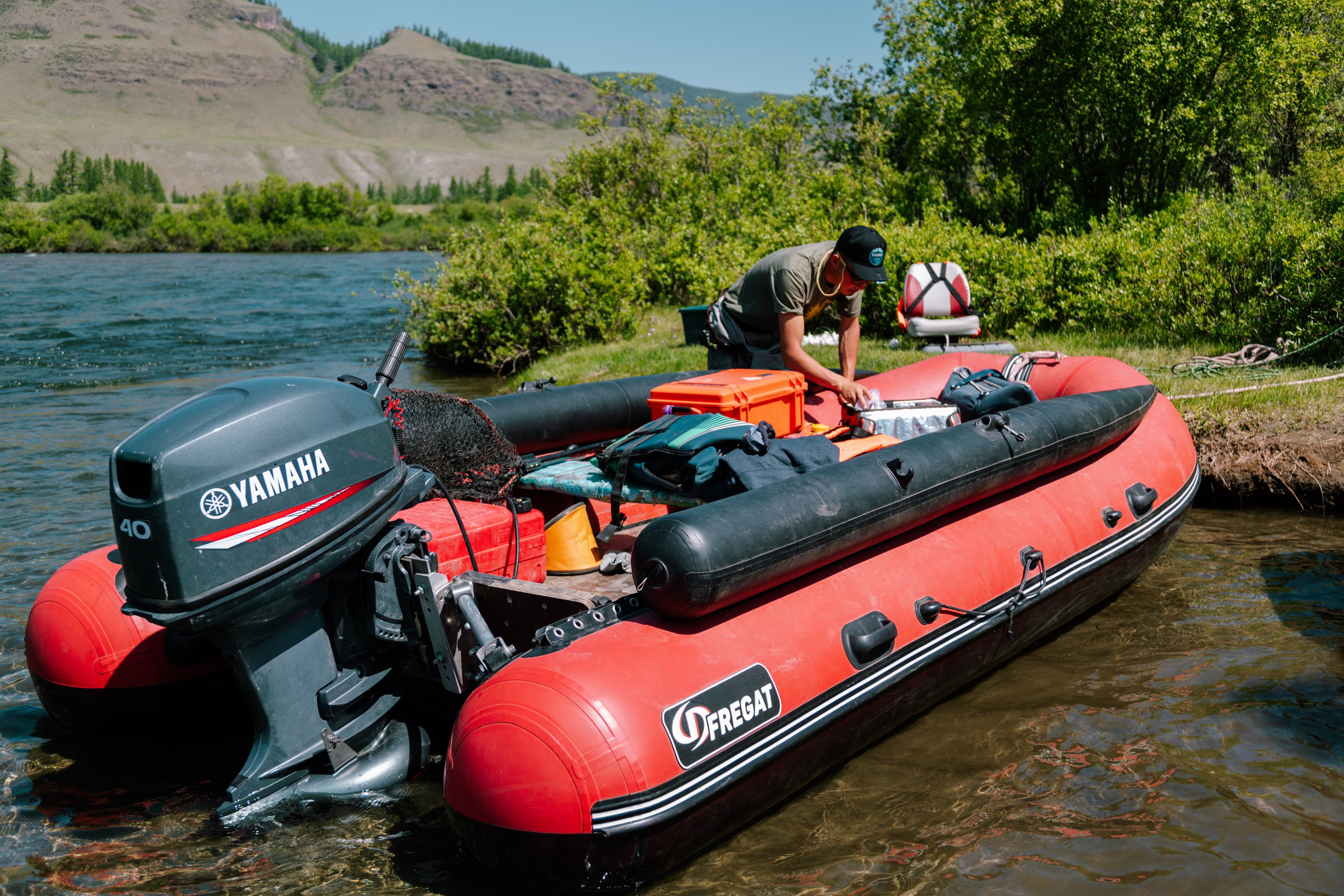 Jet boat and river camp logistics on the Mongolia expedition